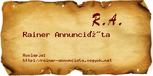Rainer Annunciáta névjegykártya